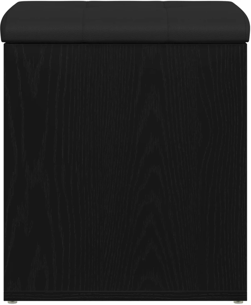 vidaXL Παγκάκι Αποθήκευσης Μαύρος Δρυός 42x42x45 εκ. Μασίφ Ξύλο