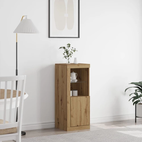 vidaXL Μπουφέ με LED Φώτα στην απόχρωση Artisan Oak 41x37x100 cm