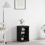 vidaXL Μπουφές με LED Φώτα Μαύρο Δρυς 41x37x67 εκ.