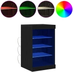 vidaXL Μπουφές με LED Φώτα Μαύρο Δρυς 41x37x67 εκ.