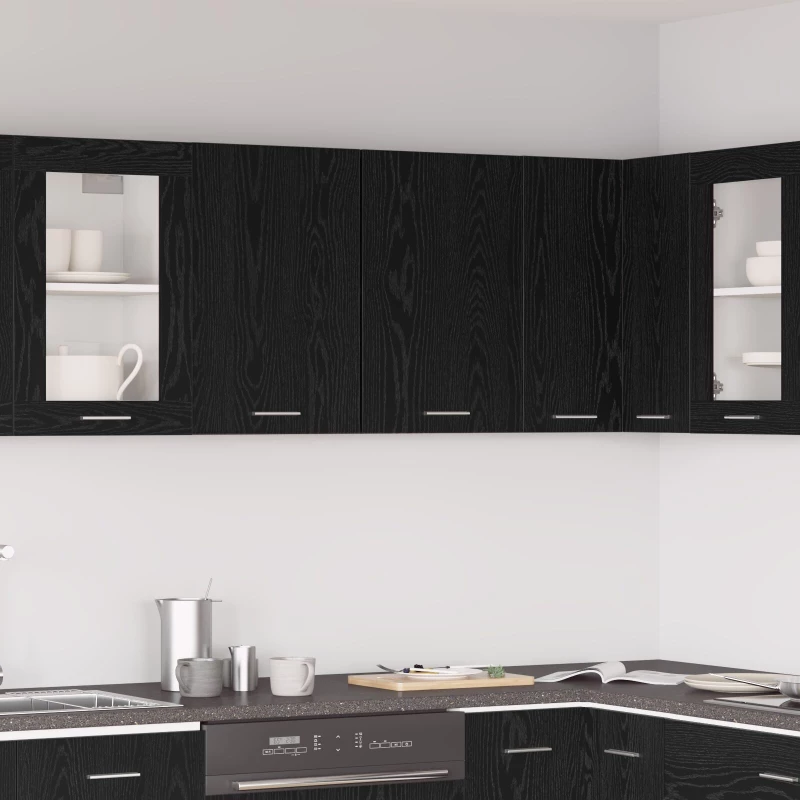 vidaXL Μαύρο Διπλό Ντουλάπι - 80x31x60 εκ - Κατασκευασμένο από Επεξεργασμένο Ξύλο