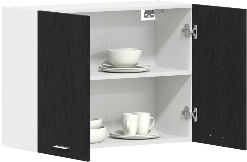 vidaXL Μαύρο Διπλό Ντουλάπι - 80x31x60 εκ - Κατασκευασμένο από Επεξεργασμένο Ξύλο