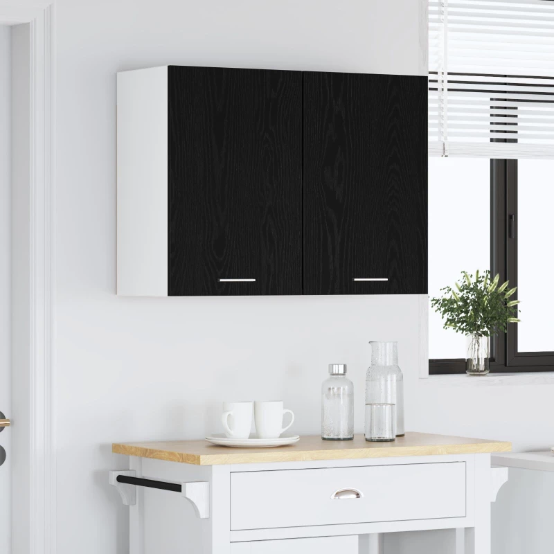 vidaXL Μαύρο Διπλό Ντουλάπι - 80x31x60 εκ - Κατασκευασμένο από Επεξεργασμένο Ξύλο