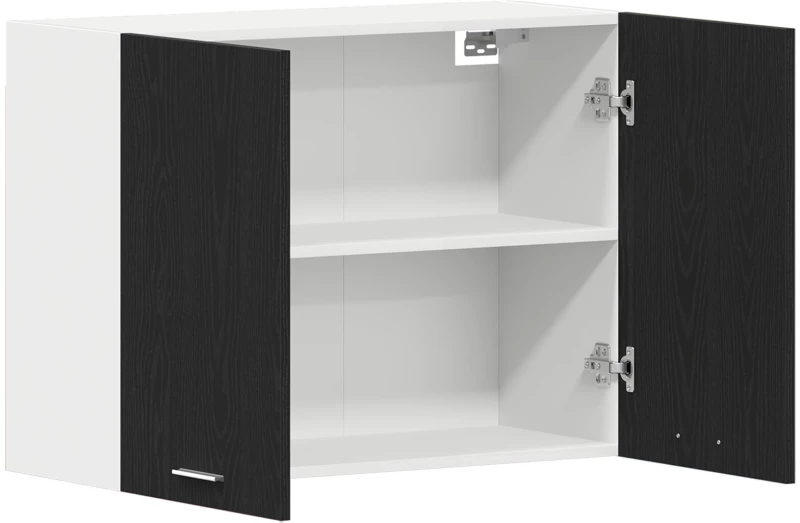 vidaXL Μαύρο Διπλό Ντουλάπι - 80x31x60 εκ - Κατασκευασμένο από Επεξεργασμένο Ξύλο