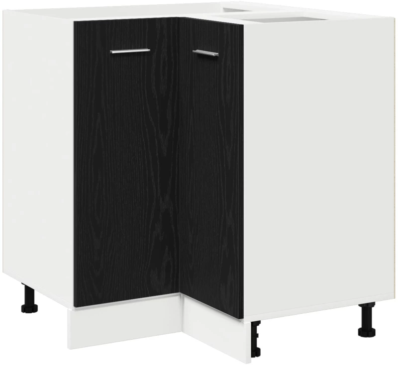 vidaXL Μαύρο Δρυς Γωνιακό Κάτω Ντουλάπι - 75.5x75.5x81.5 εκ