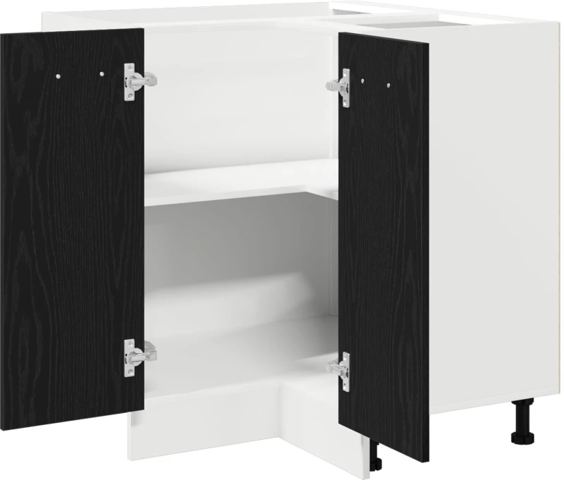 vidaXL Μαύρο Δρυς Γωνιακό Κάτω Ντουλάπι - 75.5x75.5x81.5 εκ