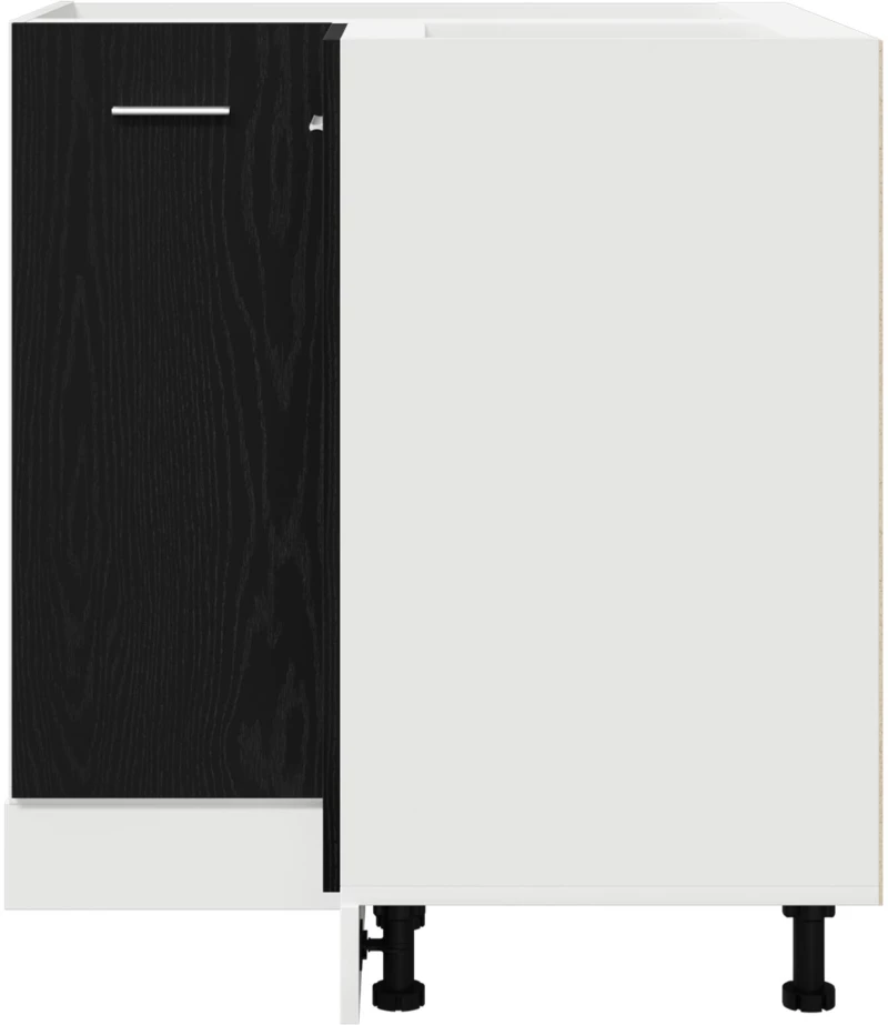 vidaXL Μαύρο Δρυς Γωνιακό Κάτω Ντουλάπι - 75.5x75.5x81.5 εκ