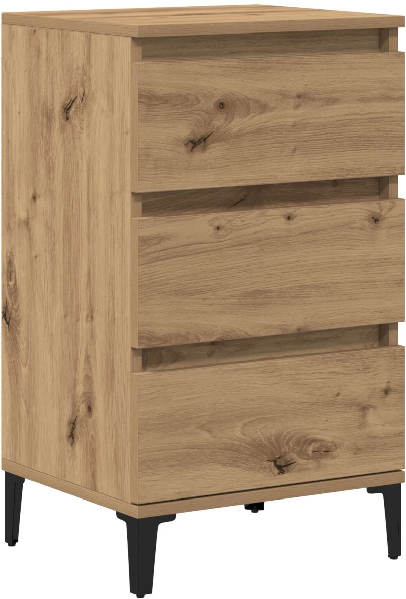 vidaXL Κομοδίνο Καλλιτέχνη Δρυς 40x35x70 εκ Επεξεργασμένο Ξύλο
