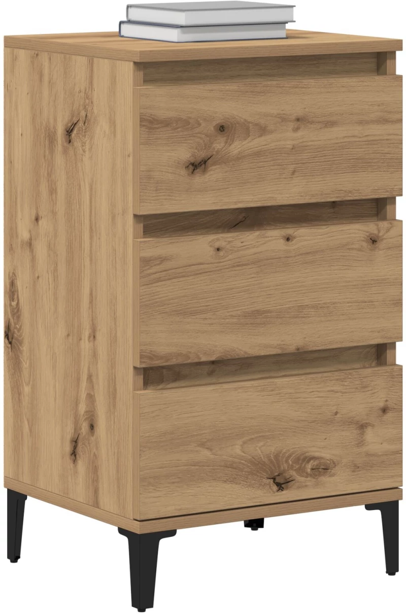 vidaXL Κομοδίνο Καλλιτέχνη Δρυς 40x35x70 εκ Επεξεργασμένο Ξύλο