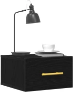 vidaXL Κομοδίνο Τοίχου Μαύρη Δρυς 35x35x20 εκ.