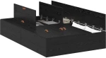 vidaXL Κρεβάτι με αποθηκευτικό χώρο Μαύρη Δρυς 120x190 εκ