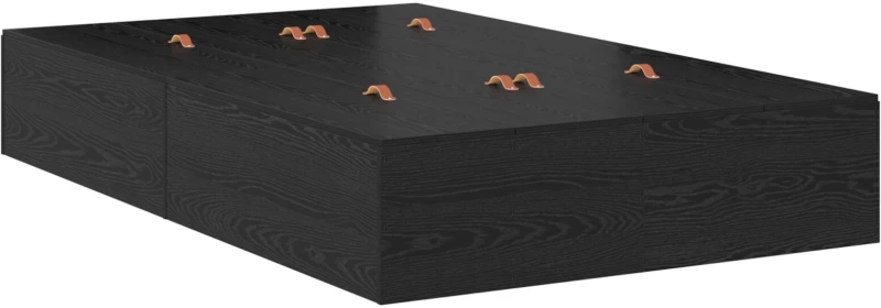 vidaXL Κρεβάτι με αποθηκευτικό χώρο Μαύρη Δρυς 120x190 εκ