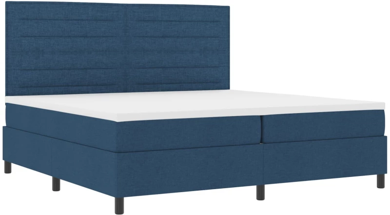 vidaXL Κρεβάτι με Στρώμα Ναυτικού Μπλε 200x200 cm Ύφασμα
