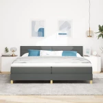 vidaXL Κρεβάτι με Στρώμα Σκούρο Γκρι 200 x 200 εκ. Ύφασμα