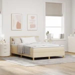 vidaXL Κρεβάτι με Σπαστό Στρώμα Κρεμ 160x200 εκ. Ύφασμα