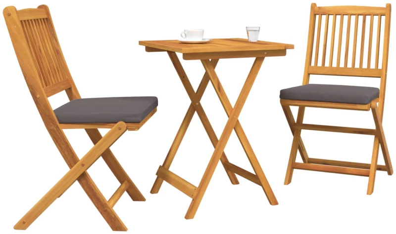 vidaXL 3 Τεμαχίων Σετ Bistro Κήπου Σαφή Ξύλο Ακακίας