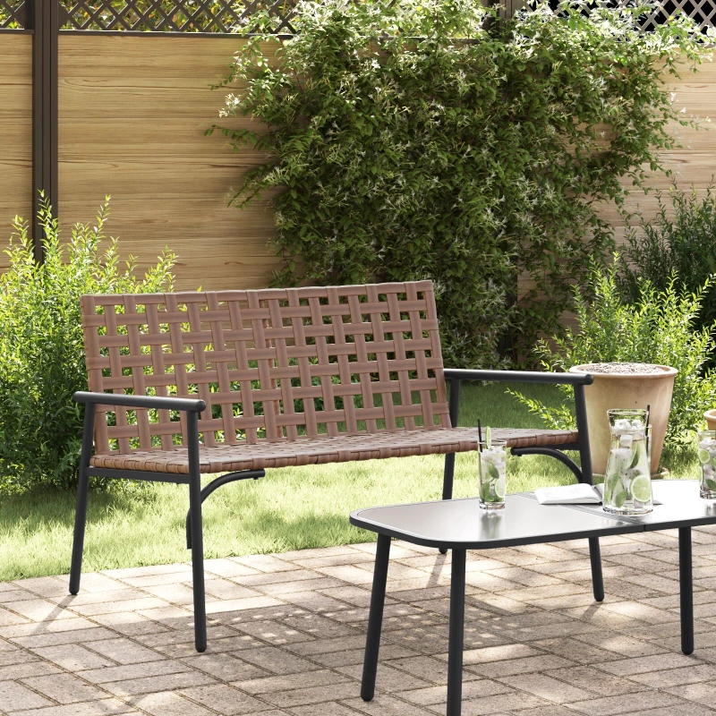 vidaXL Κήπος Πάγκος Μαύρος 113x79x75 εκ. Ρατάν