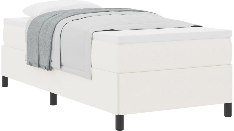vidaXL Κρεβάτι Κρεμ 90x200 εκ από ύφασμα καουτσούκ