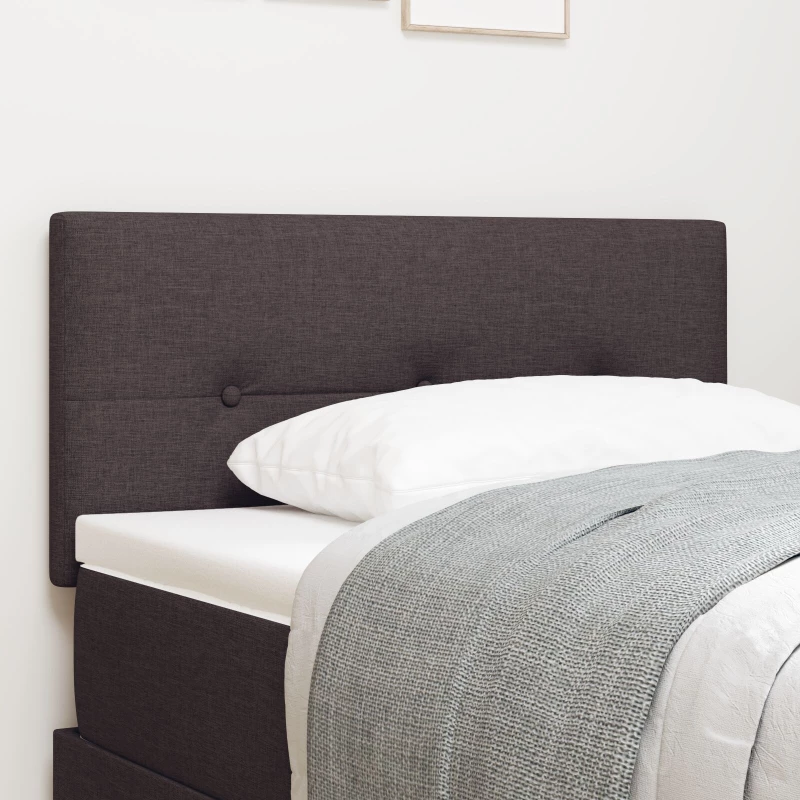 κεφαλάρι vidaXL με κουμπιά, καφέ σκούρο, 100 εκ., ύφασμα