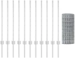 vidaXL Ευρωπαϊκό Φράχτη με 11 Στήλες Ασημί 0,8x25 μ Ατσάλι