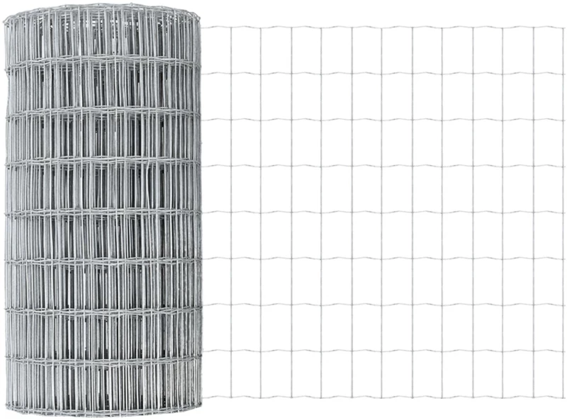 vidaXL Ευρωπαϊκό Φράχτη με 11 Στήλες Ασημί 0,8x25 μ Ατσάλι