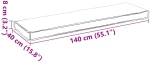 vidaXL Μαξιλάρι Πάγκου Γκρι 140x40x8 εκ. Ύφασμα Oxford