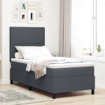 vidaXL Κρεβάτι Box Spring με Στρώμα Σκούρο Γκρι 100x200 εκ. Ύφασμα Βελούδου