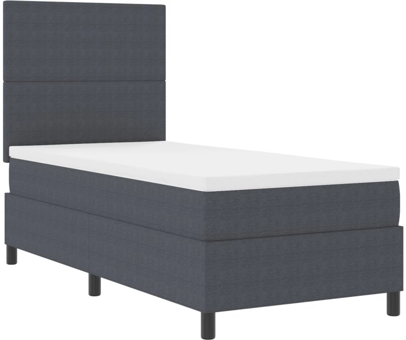 vidaXL Κρεβάτι Box Spring με Στρώμα Σκούρο Γκρι 100x200 εκ. Ύφασμα Βελούδου