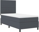 vidaXL Κρεβάτι Box Spring με Στρώμα Σκούρο Γκρι 100x200 εκ. Ύφασμα Βελούδου