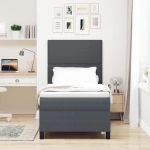 vidaXL Κρεβάτι Box Spring με Στρώμα Σκούρο Γκρι 100x200 εκ. Ύφασμα Βελούδου