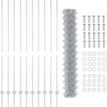 vidaXL Φράχτης από αλυσίδα με 20 U Posts Ασημί 1.6x10 μ Χάλυβας