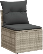 vidaXL σετ 7 κομματιών καναπέ κήπου με μαξιλάρια ανοιχτού γκρι