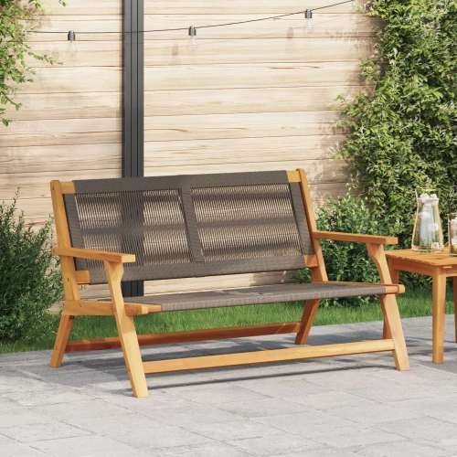 vidaXL πάγκος κήπου γκρι 76x122x73 εκ. μασίφ ξύλο ακακίας