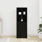vidaXL Υψηλός Ντουλάπι Μαύρο Δρύς 36x35.5x103.5 εκ Επεξεργασμένο Ξύλο