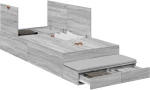 vidaXL Κρεβάτι με αποθηκευτικό χώρο Γκρι Sonoma 90x200 εκ