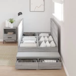 vidaXL Κρεβάτι με αποθηκευτικό χώρο Γκρι Sonoma 90x200 εκ