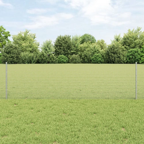 vidaXL Φράχτης Welded Wire με 5 U Posts Ασημί 0.6x10 μ Χάλυβα