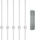 vidaXL Φράχτης Welded Wire με 5 U Posts Ασημί 0.6x10 μ Χάλυβα