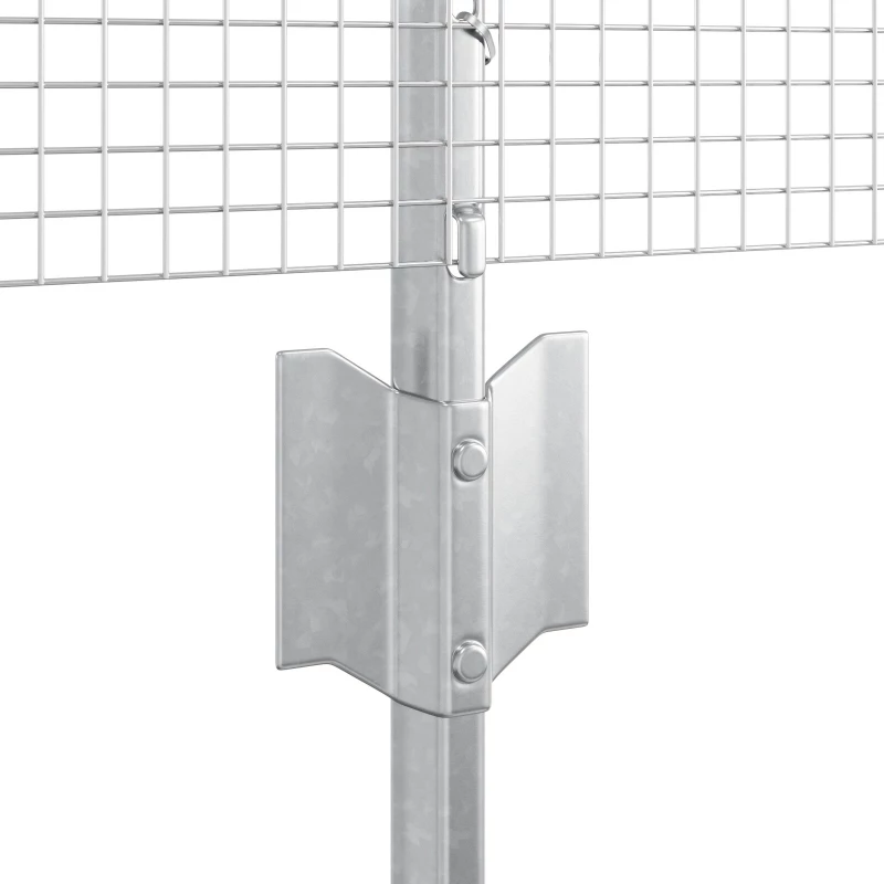 vidaXL Φράχτης Welded Wire με 5 U Posts Ασημί 0.6x10 μ Χάλυβα
