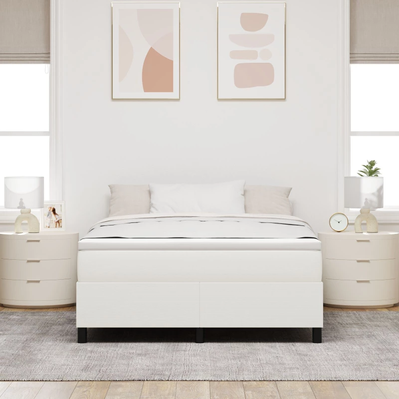 vidaXL Κρεβάτι Box Spring με Στρώμα Κρεμ 140x200 εκ. από Κορντόροϊ