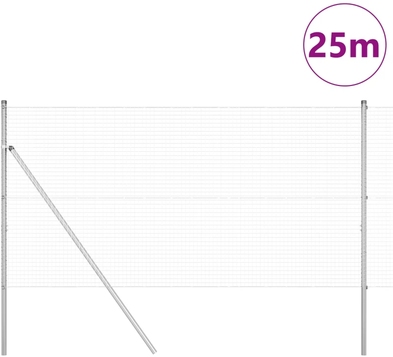 vidaXL Συρματόπλεγμα με 13 Στήλες 1.4x25 μ Γαλβανισμένο Ατσάλι