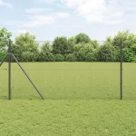 vidaXL Συρμάτινη Περίφραξη με 13 Στύλους Γκρι 1.2x25 m Ατσάλι