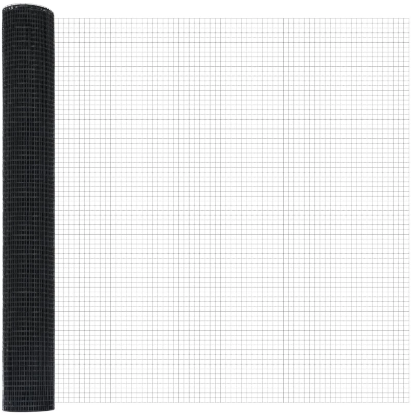 vidaXL Συρμάτινη Περίφραξη με 13 Στύλους Γκρι 1.2x25 m Ατσάλι