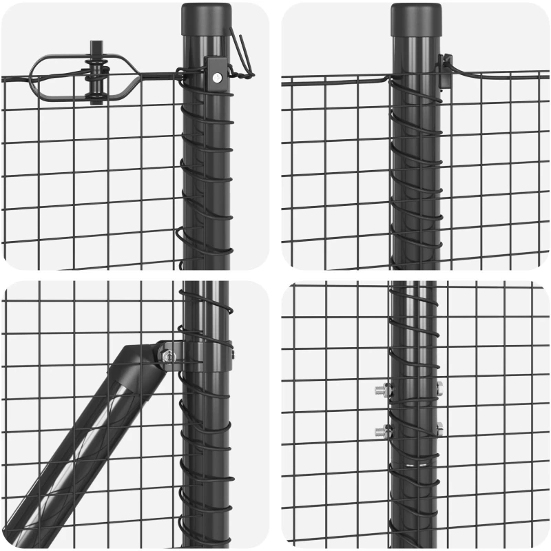 vidaXL Συρμάτινη Περίφραξη με 13 Στύλους Γκρι 1.2x25 m Ατσάλι