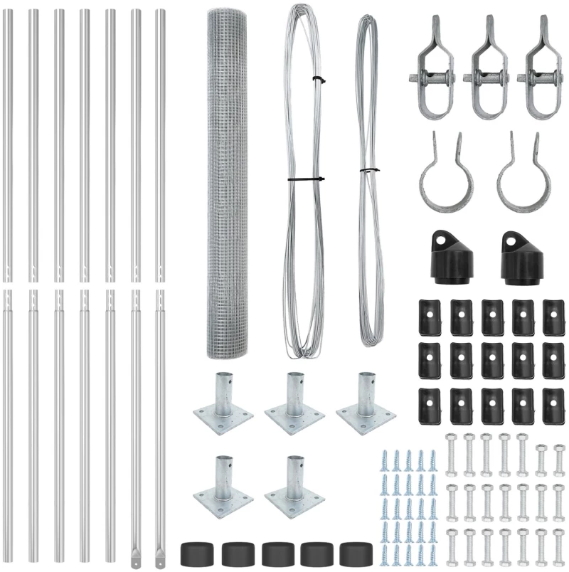 vidaXL Συρματόπλεγμα με 7 Στηρίγγες 1.2 x 10 μ Γαλβανισμένος χάλυβας