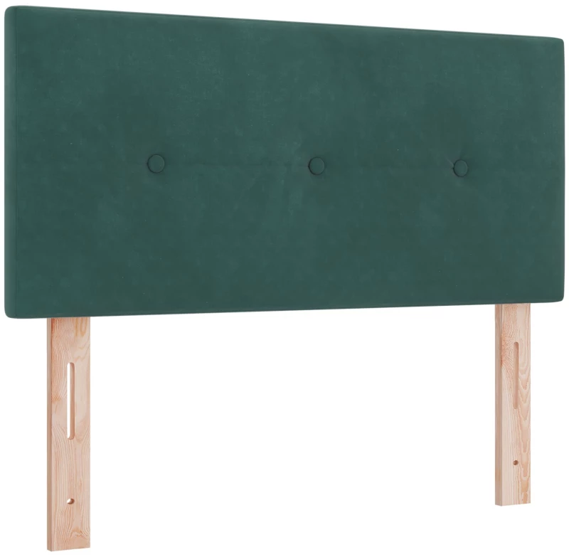 vidaXL Κρεβάτι Box Spring με Στρώμα Σκούρο Πράσινο Μικρό Διπλό Βελούδο