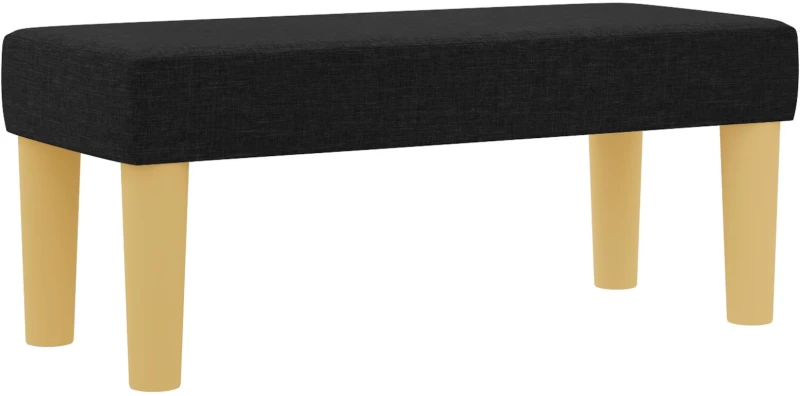 vidaXL Κρεβάτι Βάσης με Στρώμα & Πάγκο Μαύρο 80x200 cm Ύφασμα
