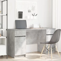 vidaXL Γραφείο Γκρι Σκυρόδεμα 140x49x76 εκ Επεξεργασμένο Ξύλο