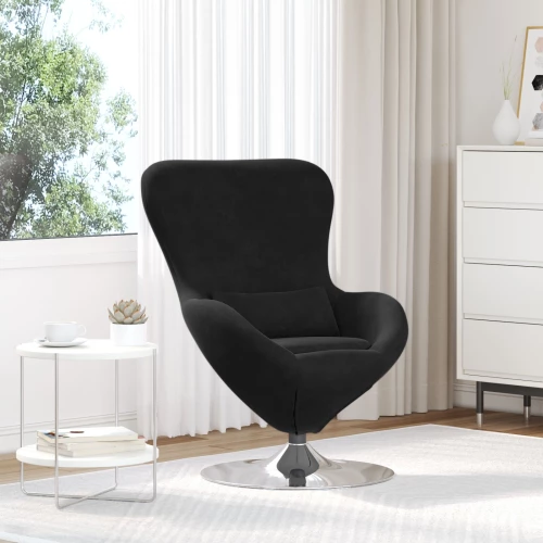 vidaXL Πολυθρόνα Αυγού Black Velvet
