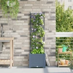 vidaXL Γλάστρα Κήπου με Πέργκολα Ανοιχτό Γκρι 40x40x143 εκ